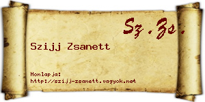 Szijj Zsanett névjegykártya